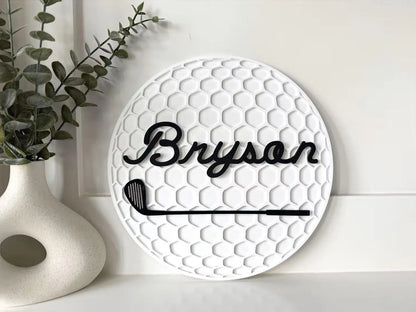 Personalized Golf Ball Name Sign | Custom Golf Nursery Decor
