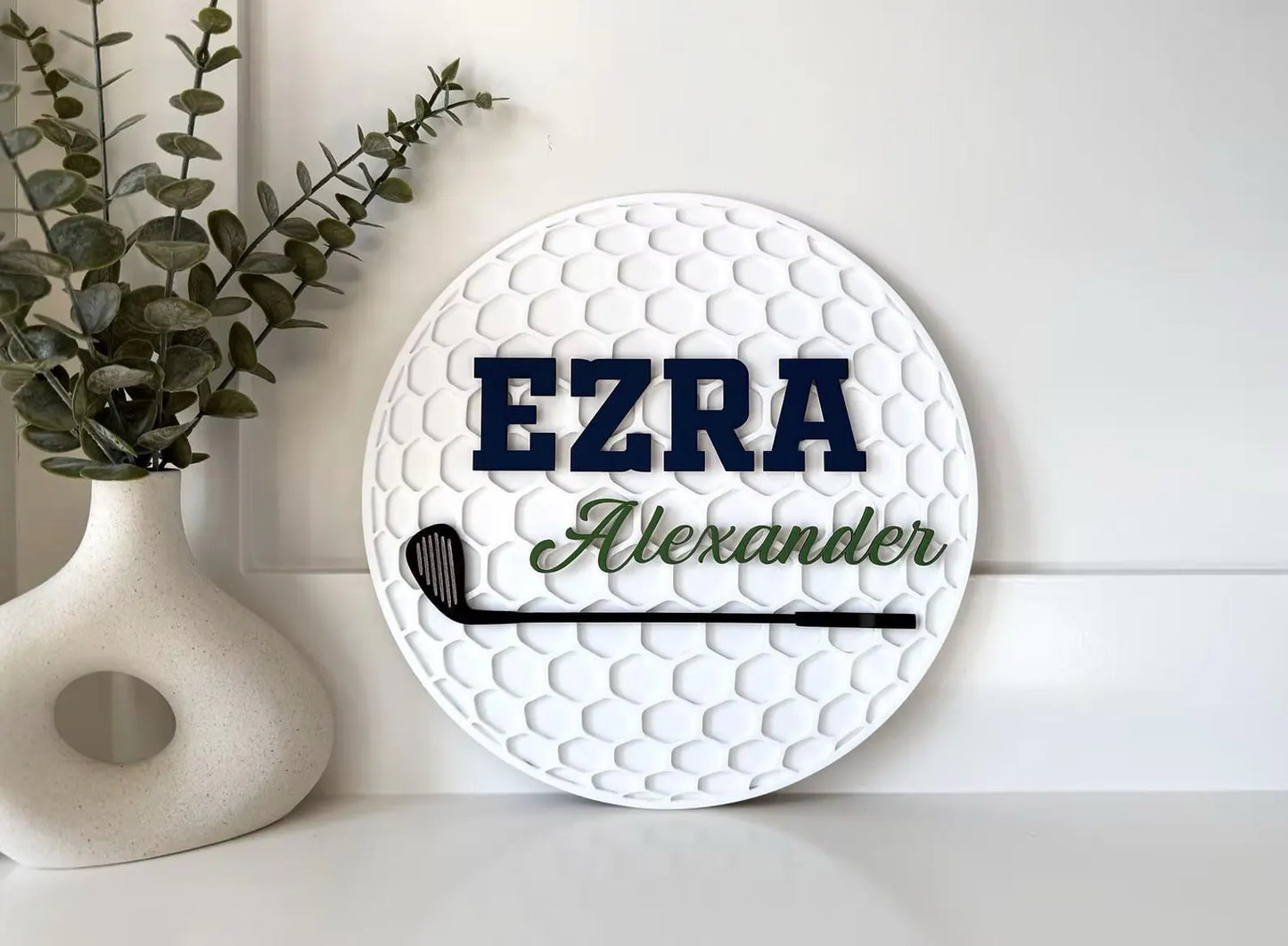 Personalized Golf Ball Name Sign | Custom Golf Nursery Decor