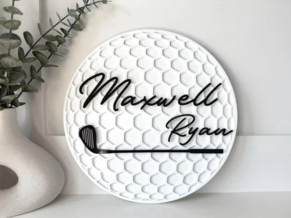 Personalized Golf Ball Name Sign | Custom Golf Nursery Decor