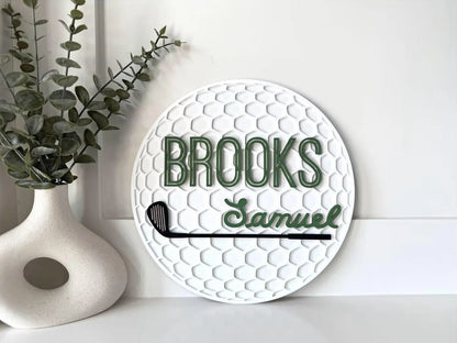 Personalized Golf Ball Name Sign | Custom Golf Nursery Decor