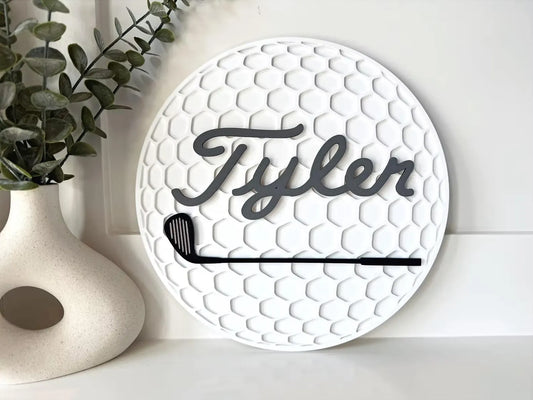 Personalized Golf Ball Name Sign | Custom Golf Nursery Decor