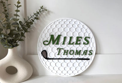Personalized Golf Ball Name Sign | Custom Golf Nursery Decor
