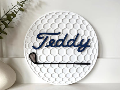 Personalized Golf Ball Name Sign | Custom Golf Nursery Decor