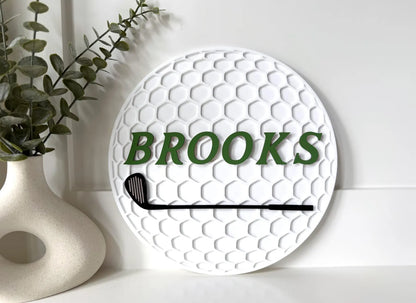 Personalized Golf Ball Name Sign | Custom Golf Nursery Decor