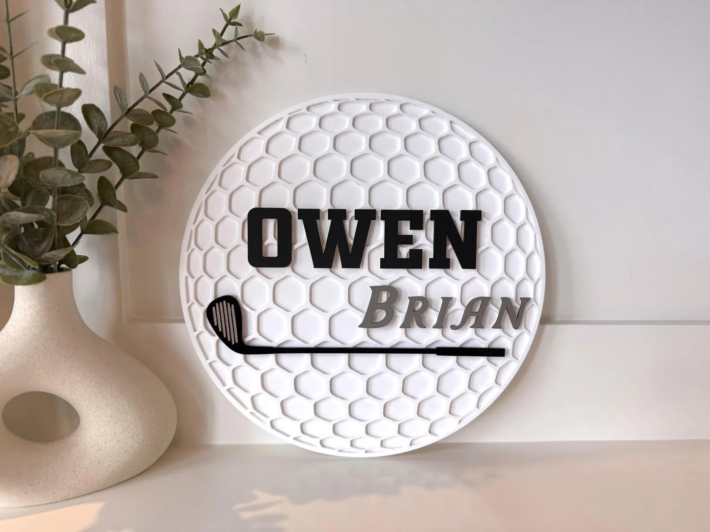 Personalized Golf Ball Name Sign | Custom Golf Nursery Decor