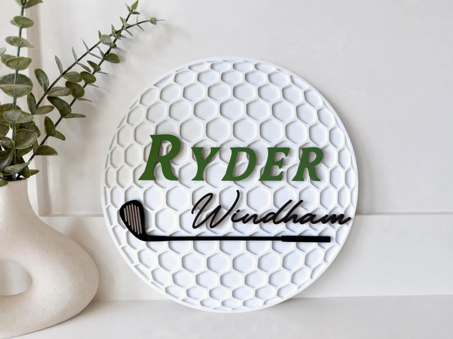 Personalized Golf Ball Name Sign | Custom Golf Nursery Decor