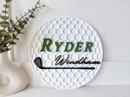 Personalized Golf Ball Name Sign | Custom Golf Nursery Decor