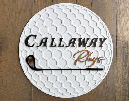 Personalized Golf Ball Name Sign | Custom Golf Nursery Decor