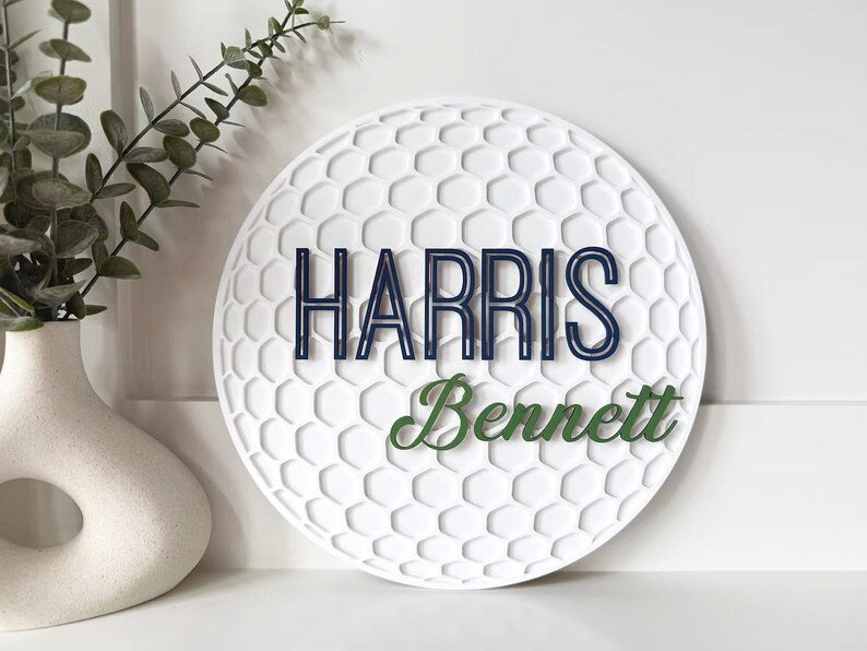 Personalized Golf Ball Name Sign