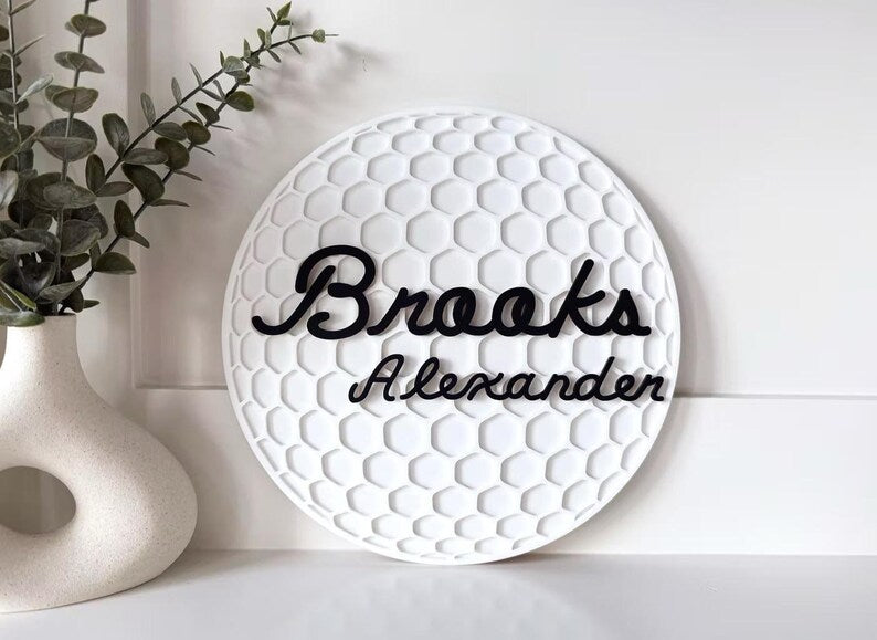 Personalized Golf Ball Name Sign