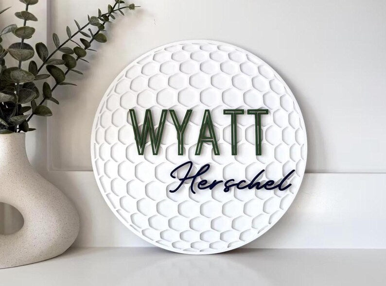 Personalized Golf Ball Name Sign