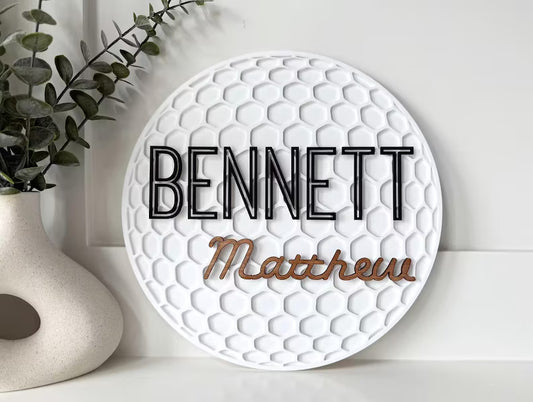 Personalized Golf Ball Name Sign