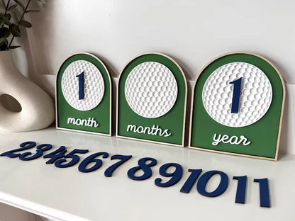 Golf Baby Milestone Markers | Personalized Golf Nursery Decor | Monthly Milestone Photo Props | New to the Club | Baby Shower Gift