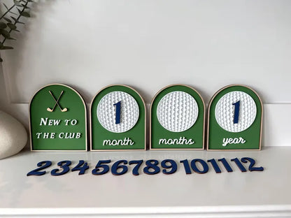 Golf Baby Milestone Markers | Personalized Golf Nursery Decor | Monthly Milestone Photo Props | New to the Club | Baby Shower Gift