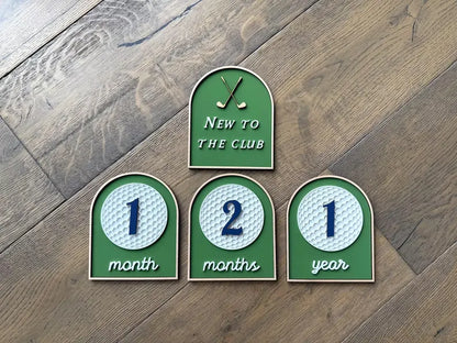Golf Baby Milestone Markers | Personalized Golf Nursery Decor | Monthly Milestone Photo Props | New to the Club | Baby Shower Gift