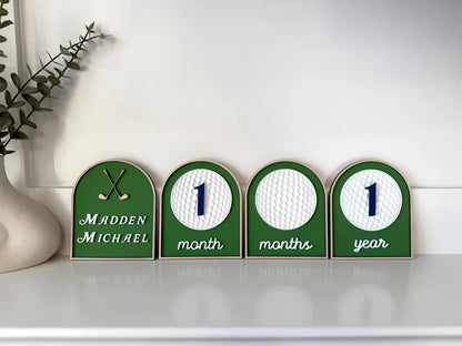 Golf Baby Milestone Markers | Personalized Golf Nursery Decor | Monthly Milestone Photo Props | New to the Club | Baby Shower Gift