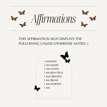 Personalized Butterfly Affirmation Sign for Girls | Custom Acrylic Name Sign | Positive Affirmation Decor | Nursery & Bedroom Gift