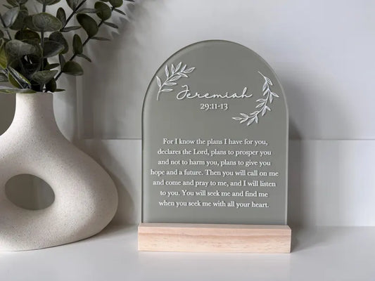 Jeremiah 29:11 Acrylic Scripture Sign
