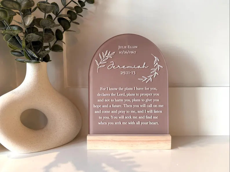 Jeremiah 29:11 Acrylic Scripture Sign