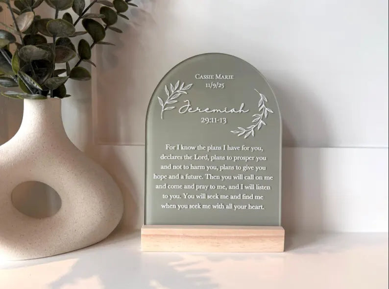 Jeremiah 29:11 Acrylic Scripture Sign