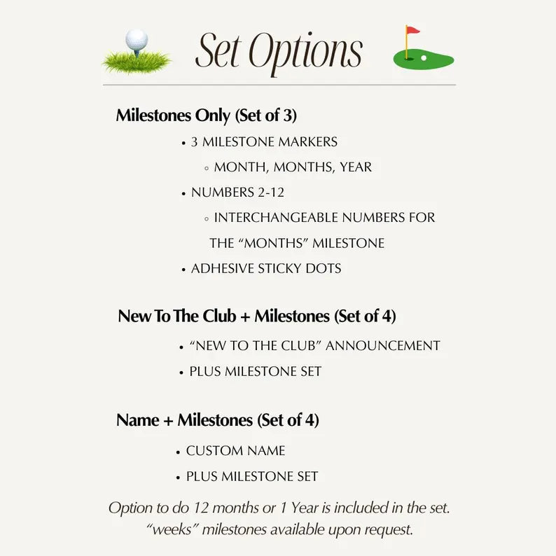 Golf Baby Milestone Markers | Personalized Golf Nursery Decor | Monthly Milestone Photo Props | New to the Club | Baby Shower Gift