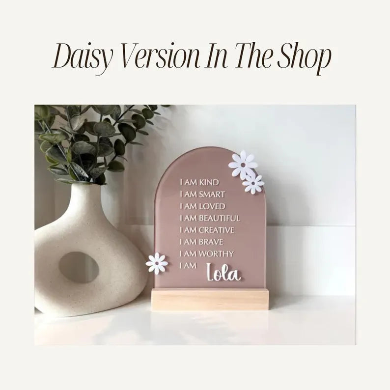 Personalized Butterfly Affirmation Sign for Girls | Custom Acrylic Name Sign | Positive Affirmation Decor | Nursery & Bedroom Gift