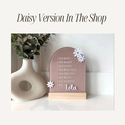 Personalized Butterfly Affirmation Sign for Girls | Custom Acrylic Name Sign | Positive Affirmation Decor | Nursery & Bedroom Gift