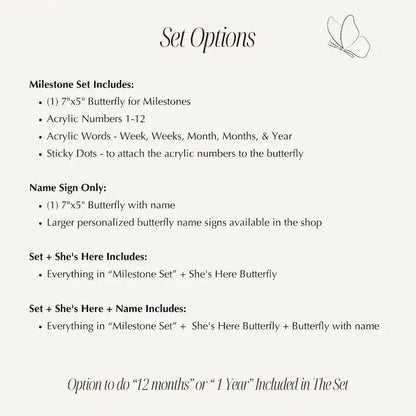 Butterfly Monthly Milestone Set