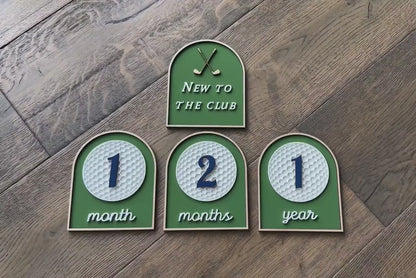 Golf Baby Milestone Markers | Personalized Golf Nursery Decor | Monthly Milestone Photo Props | New to the Club | Baby Shower Gift