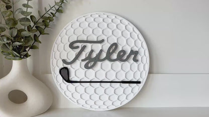 Personalized Golf Ball Name Sign | Custom Golf Nursery Decor